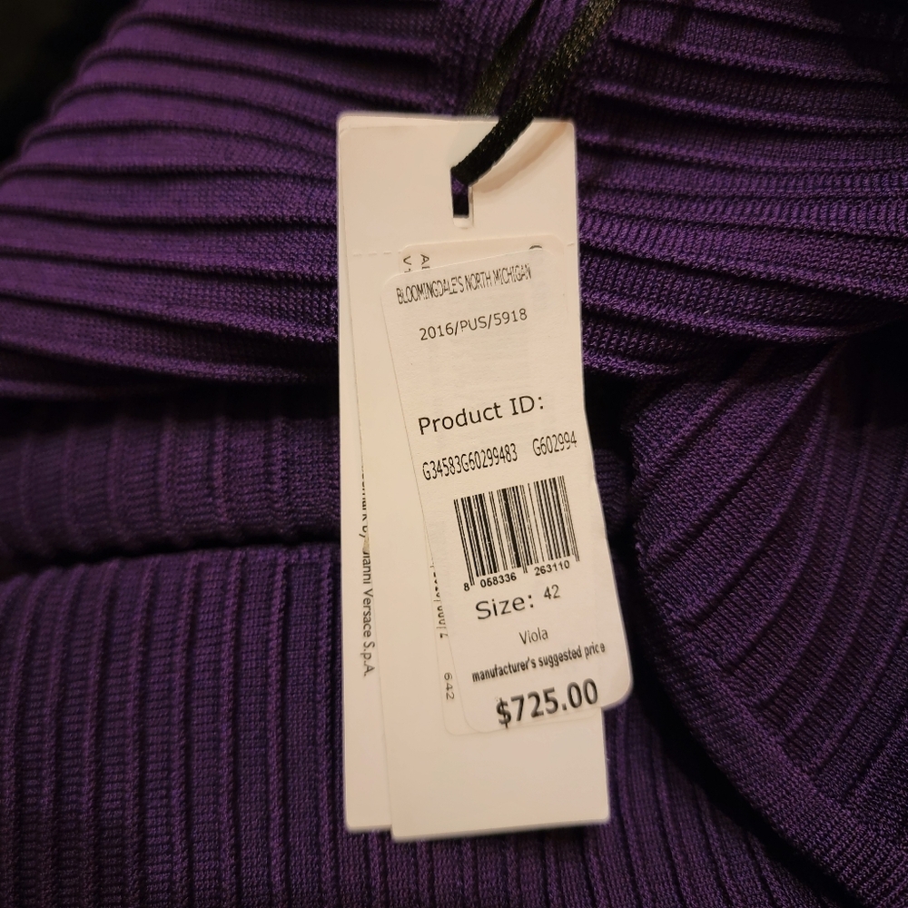 Versace Collection Abito Maglia Dress in Viola, Size 42 (US 6) - Picture 9 of 10